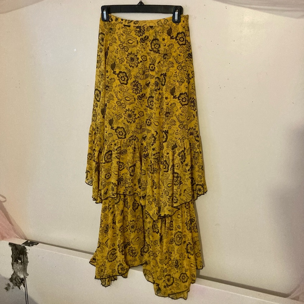 urban outfitters floral maxi ruffle skirt